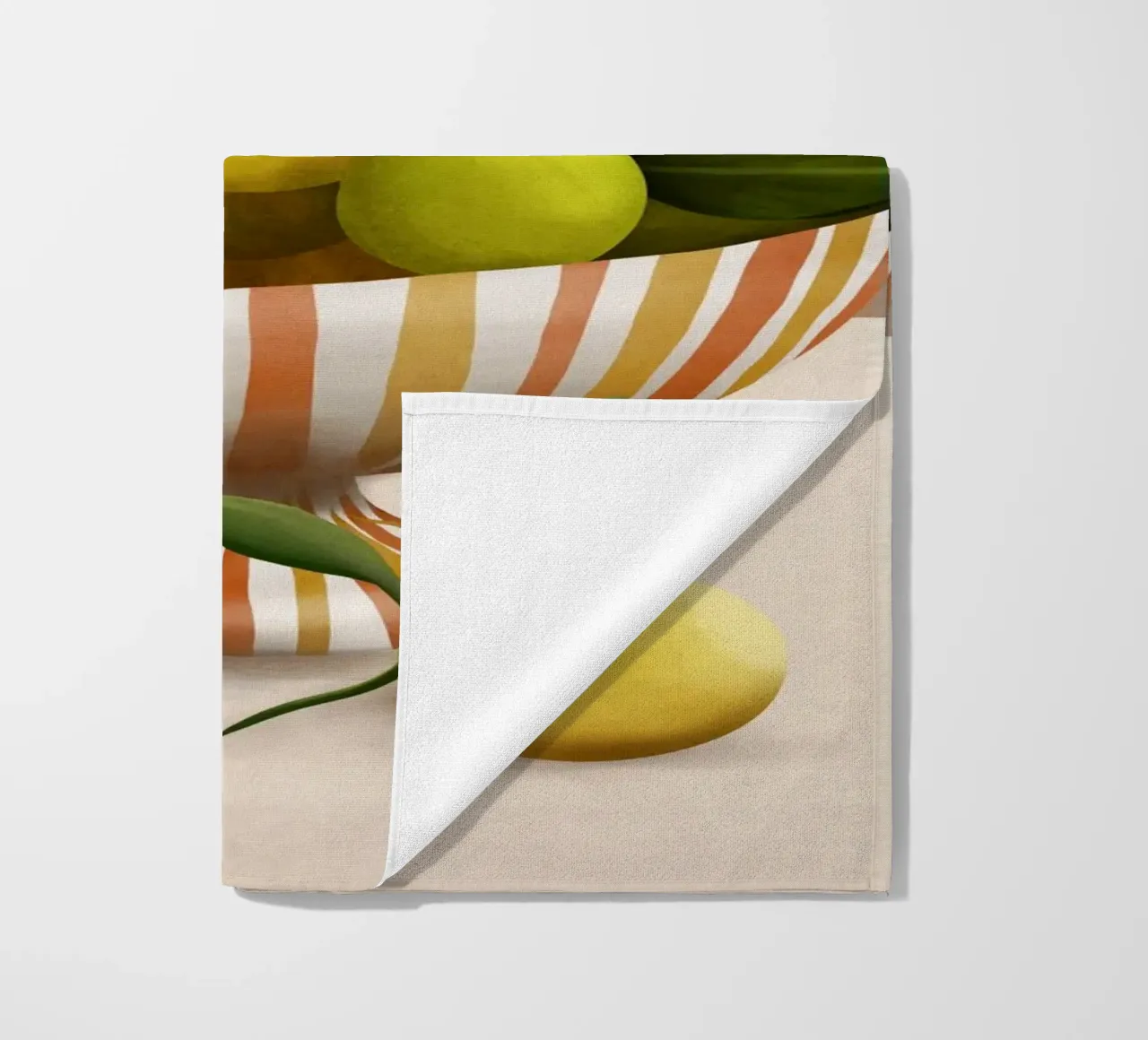 Golden Citrus 1 beach towel by cityart