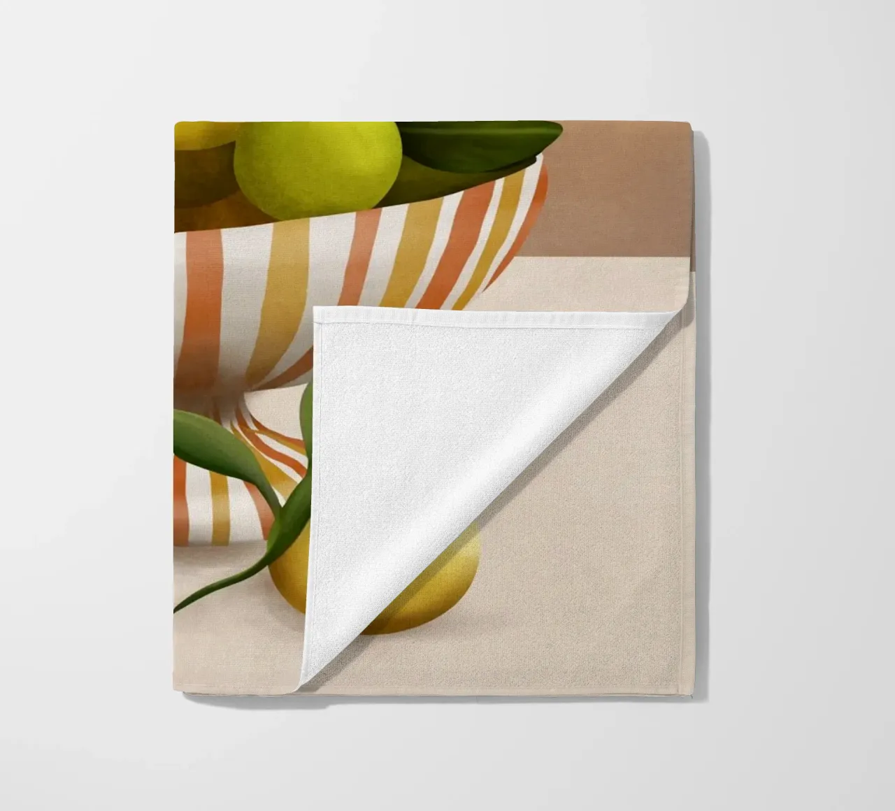 Golden Citrus 1 beach towel by cityart