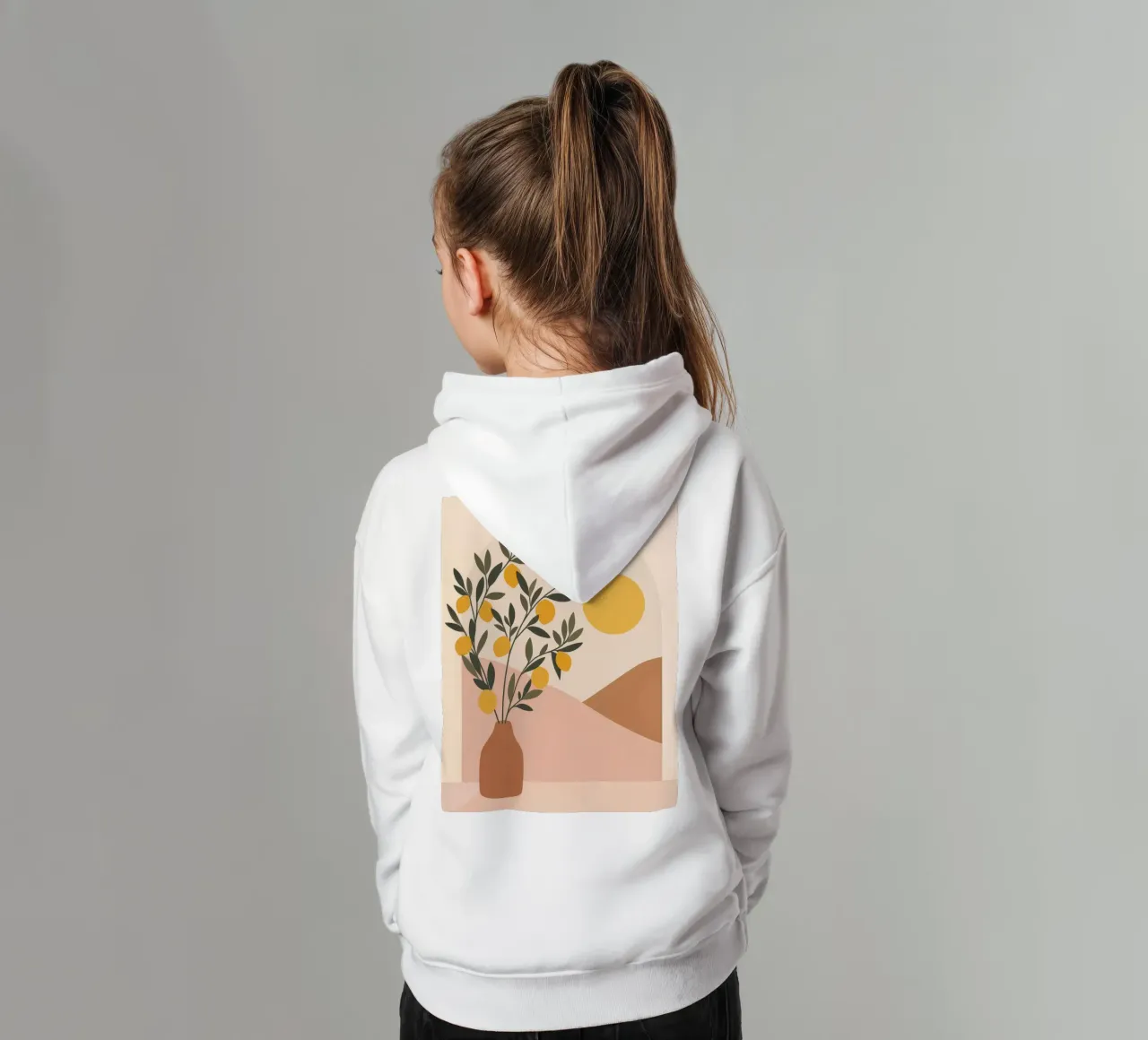 Boho Zitronenbaum in griechischer Vase Mediterrane Kunst mit Sonne Kinder Hoodie von Gentle Echoes Art