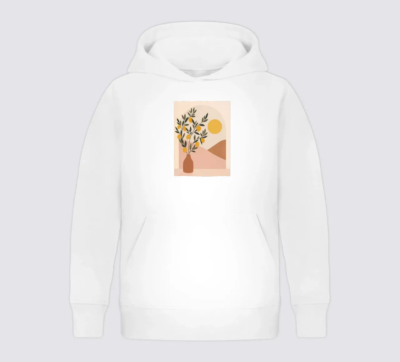 Boho Zitronenbaum in griechischer Vase Mediterrane Kunst mit Sonne Kinder Hoodie von Gentle Echoes Art