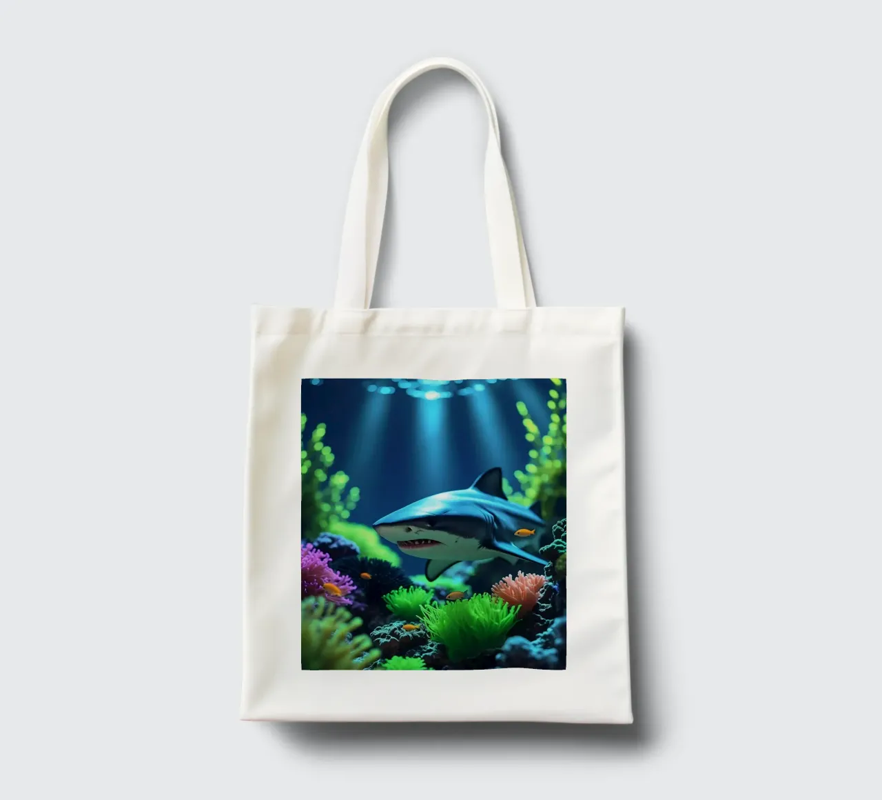 ✨🦈Shark ✦ Neon Apex 🌙 borsa in juta da LUMAQUA STUDIO