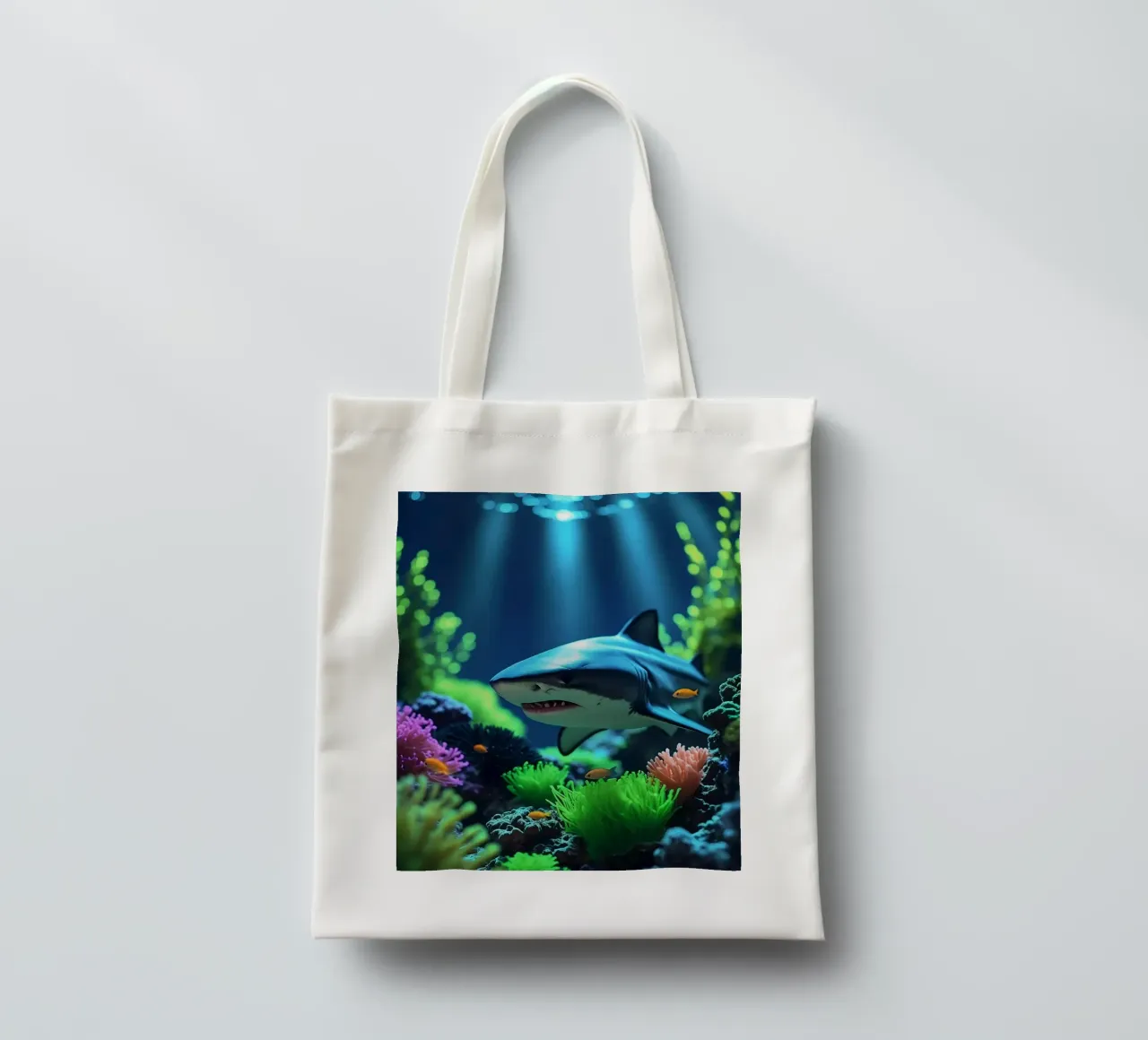 ✨🦈Shark ✦ Neon Apex 🌙 borsa in juta da LUMAQUA STUDIO