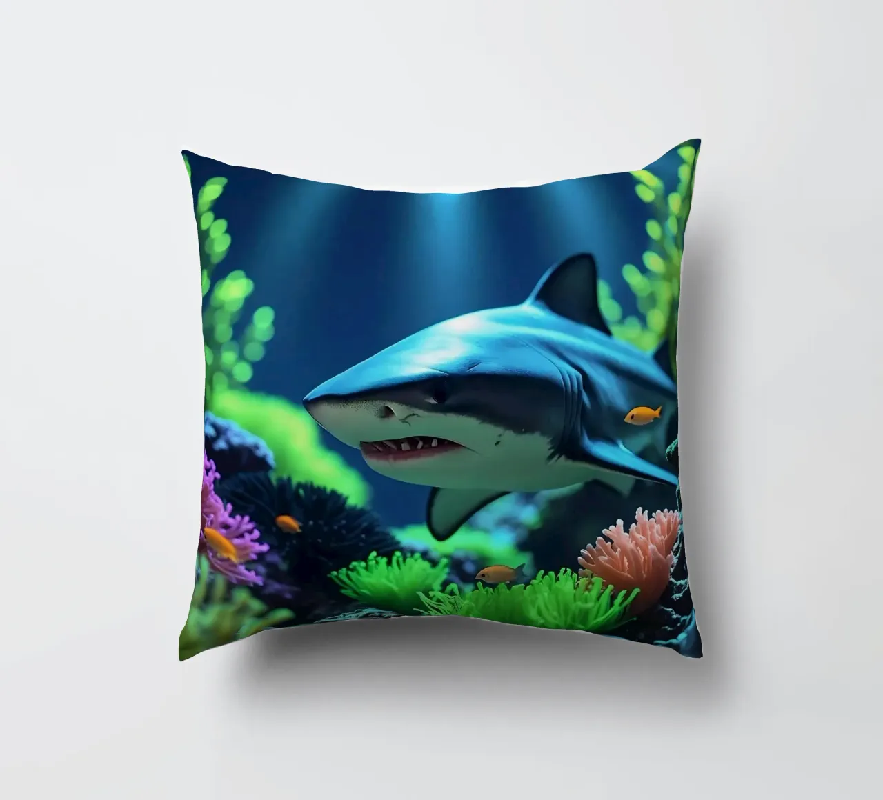 ✨🦈Shark ✦ Neon Apex 🌙 cuscino da LUMAQUA STUDIO