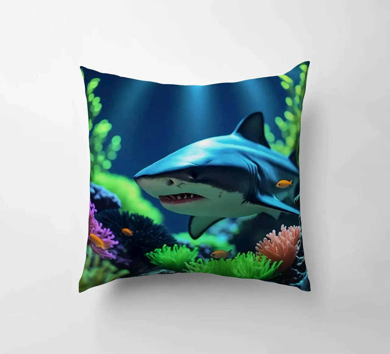 ✨🦈Shark ✦ Neon Apex 🌙 cuscino da LUMAQUA STUDIO
