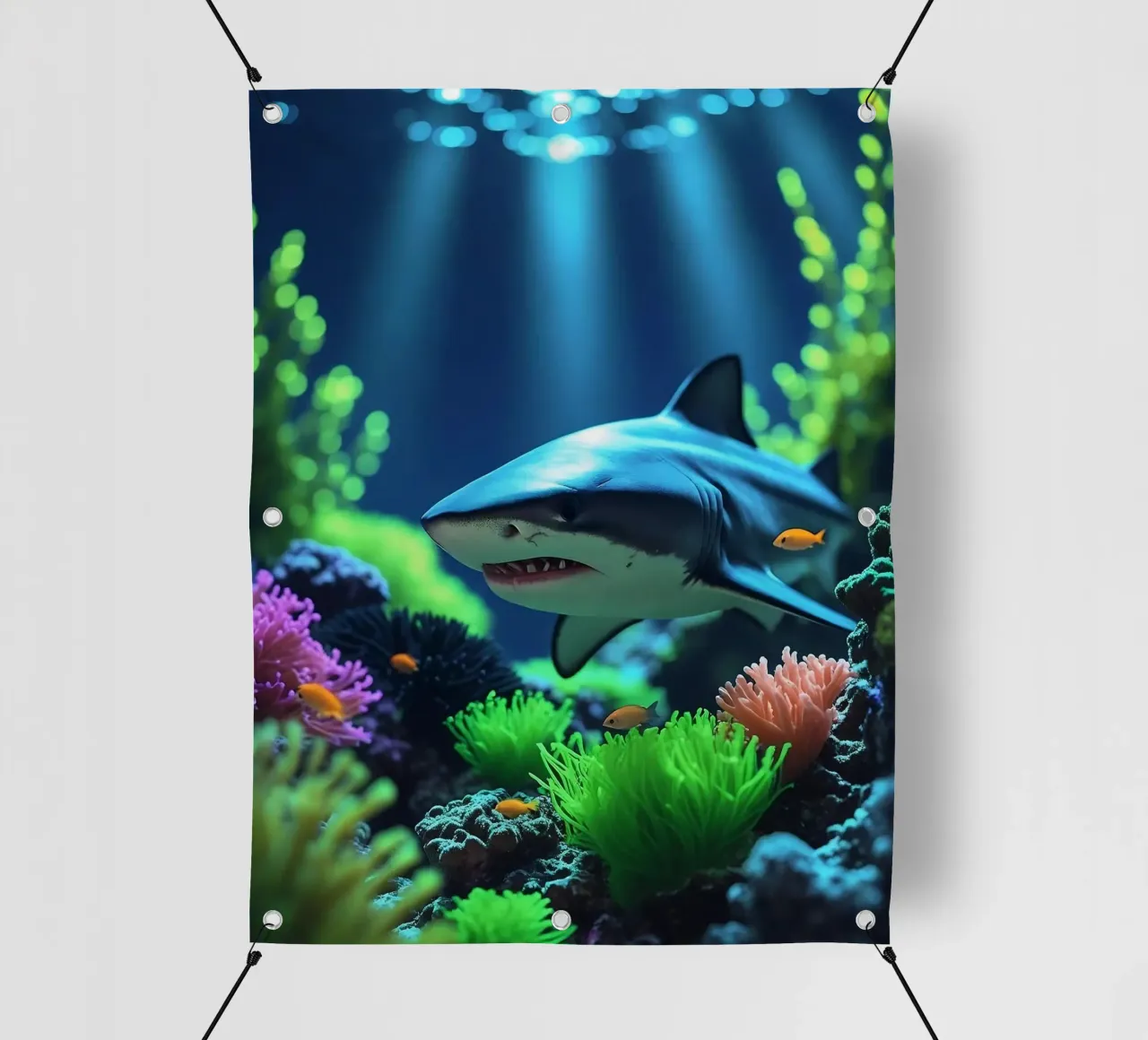 Squalo ✦ Neon Apex telo in pvc da lumaquastudio