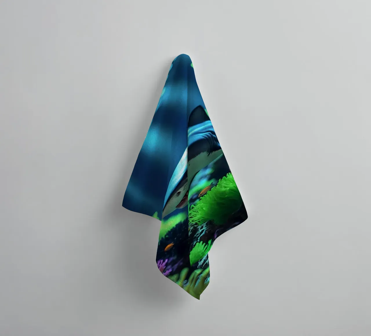 Squalo ✦ Neon Apex asciugamano da bagno da lumaquastudio