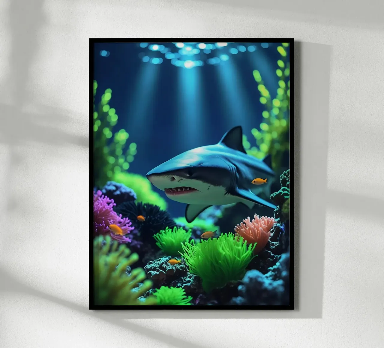 ✨🦈Shark ✦ Neon Apex 🌙 carta hahnemühle da lumaquastudio