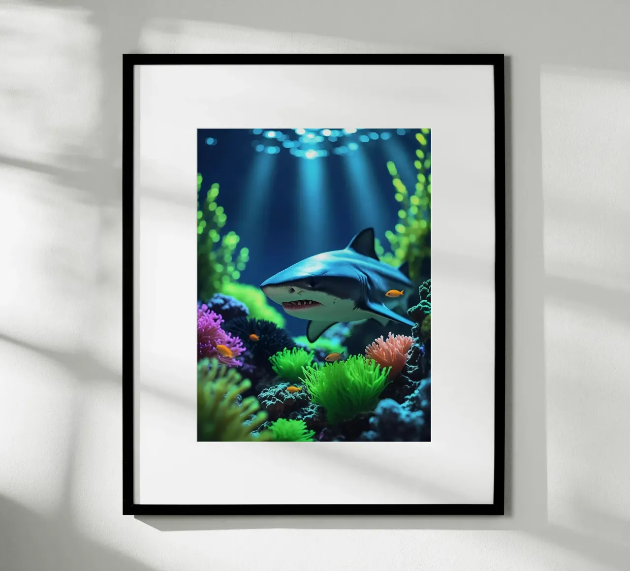 ✨🦈Shark ✦ Neon Apex 🌙 carta hahnemühle da lumaquastudio