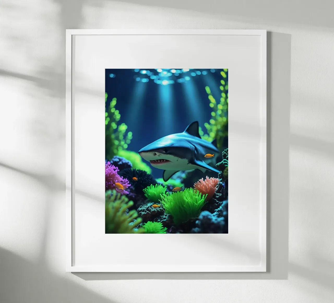 ✨🦈Shark ✦ Neon Apex 🌙 carta hahnemühle da lumaquastudio