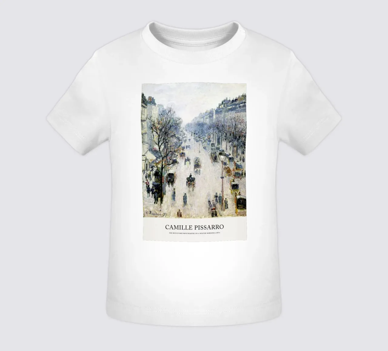 Pissarro - The Boulevard Montmartre on a Winter Morning camiseta de bebé de Vintage by JUNIQE