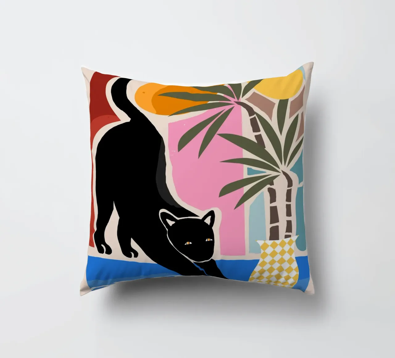 Lazy Days and a Black cat Kissen von mysteriouscoco
