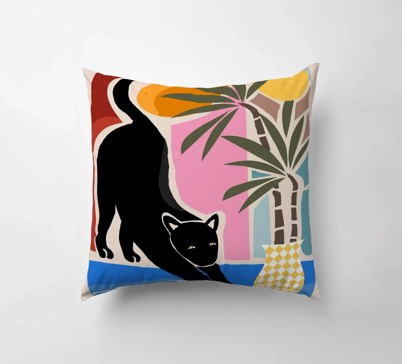 Lazy Days and a Black cat Kissen von mysteriouscoco
