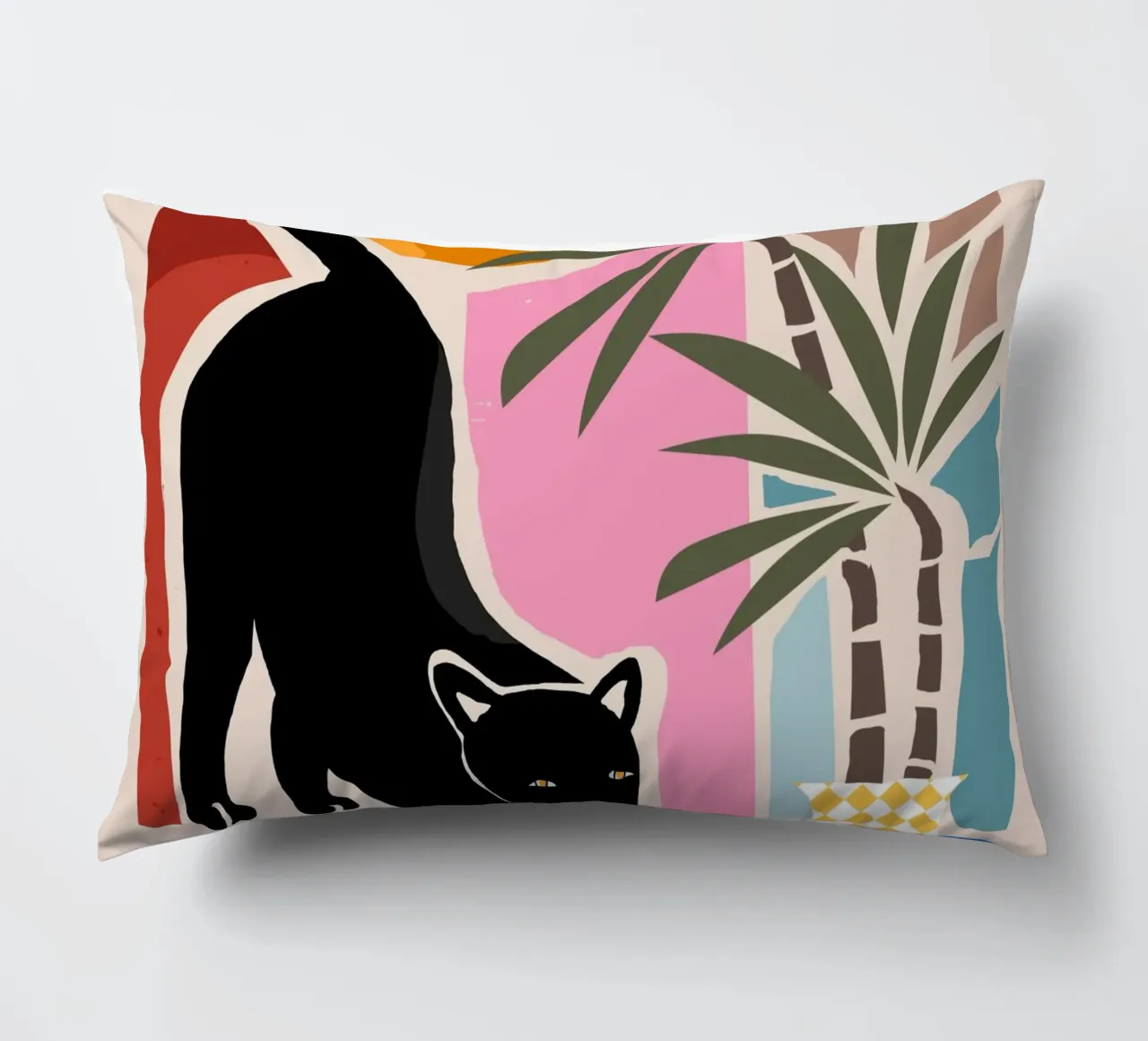 Lazy Days and a Black cat cuscino da mysteriouscoco