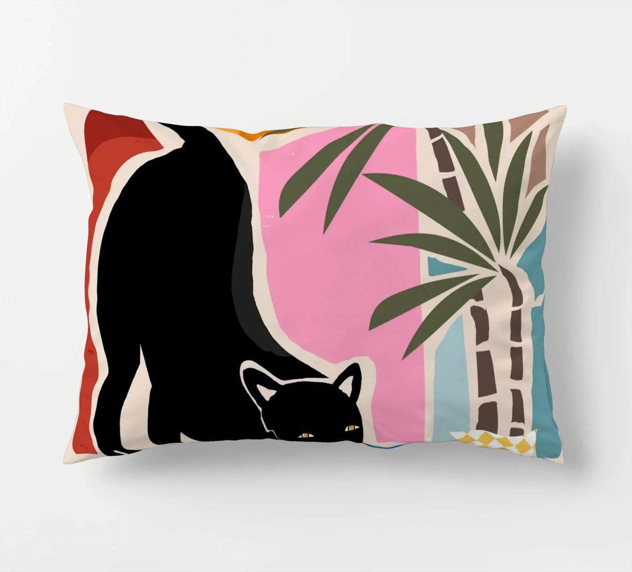 Lazy Days and a Black cat cuscino da mysteriouscoco