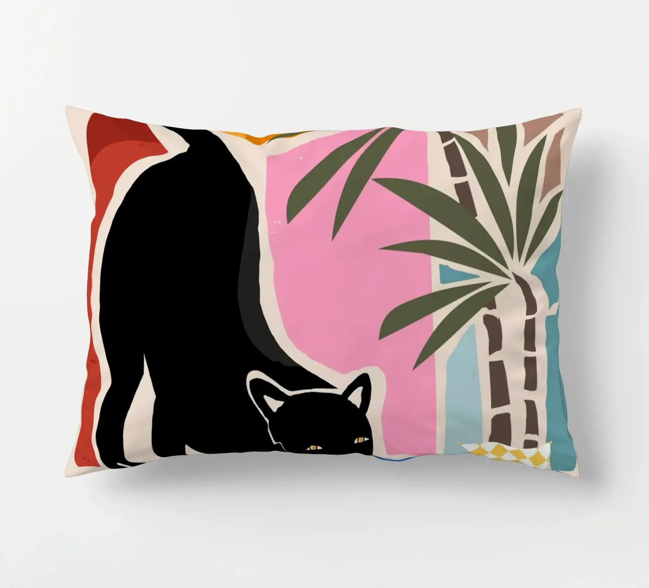 Lazy Days and a Black cat cuscino da mysteriouscoco