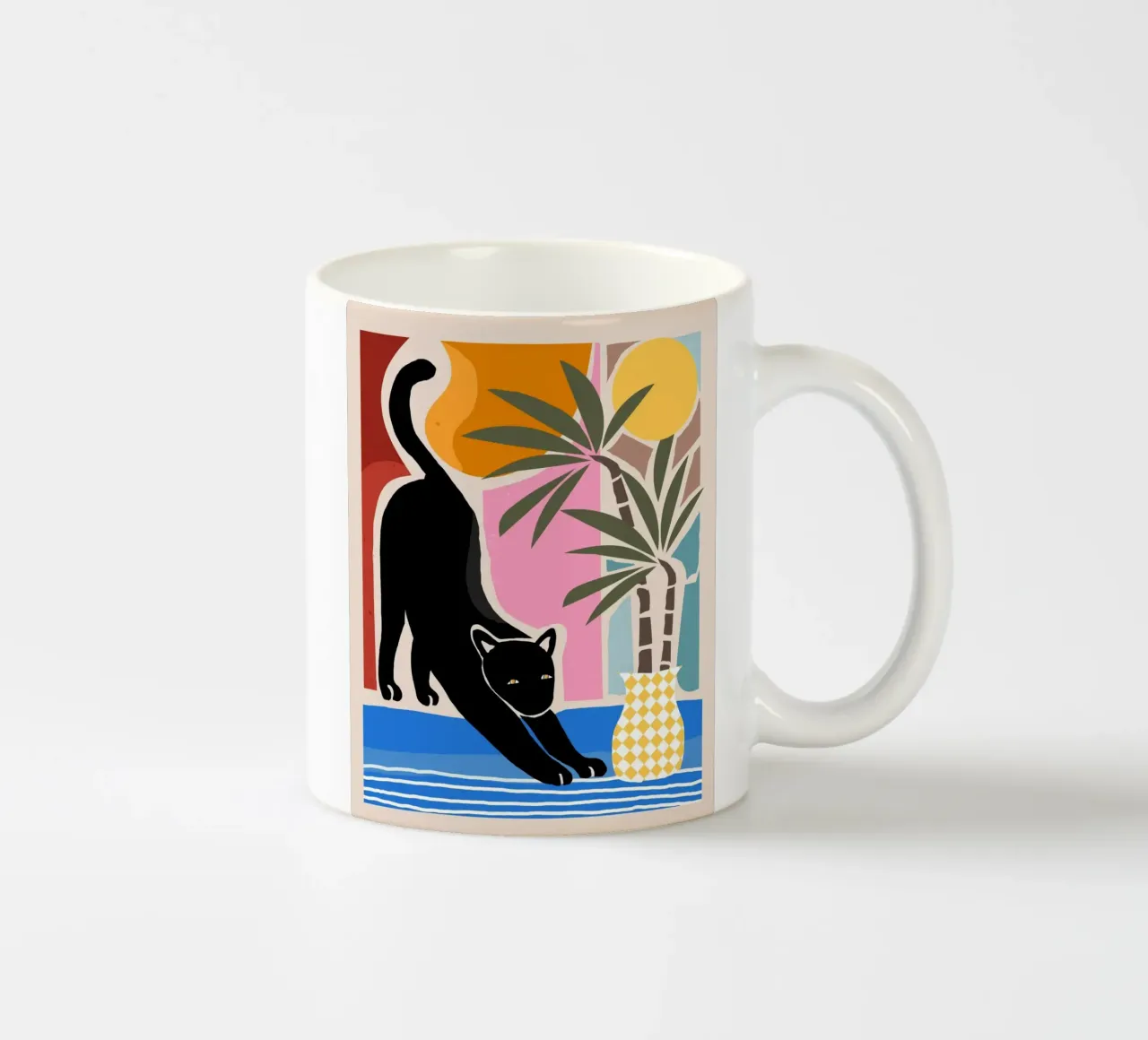 Lazy Days and a Black cat Keramik Tasse von mysteriouscoco