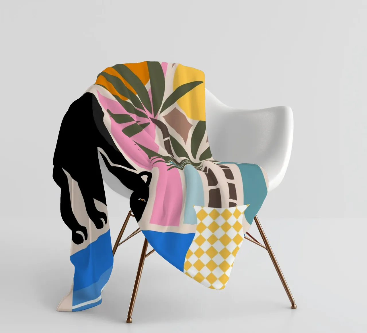 Lazy Days and a Black cat coperta in pile da mysteriouscoco