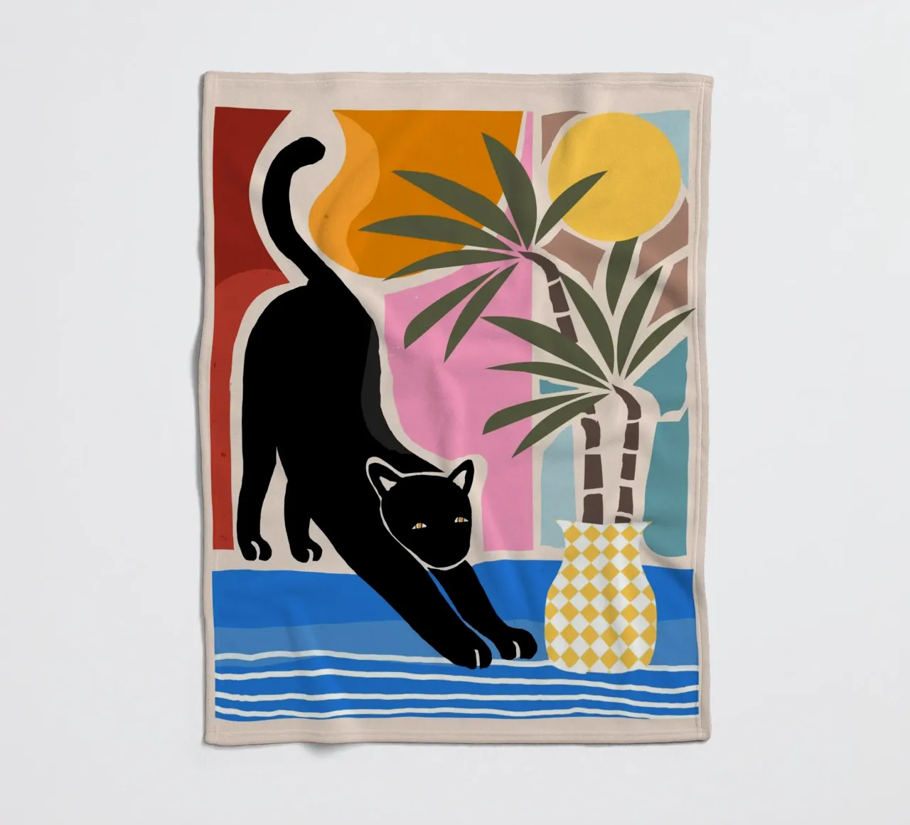 Lazy Days and a Black cat coperta in pile da mysteriouscoco