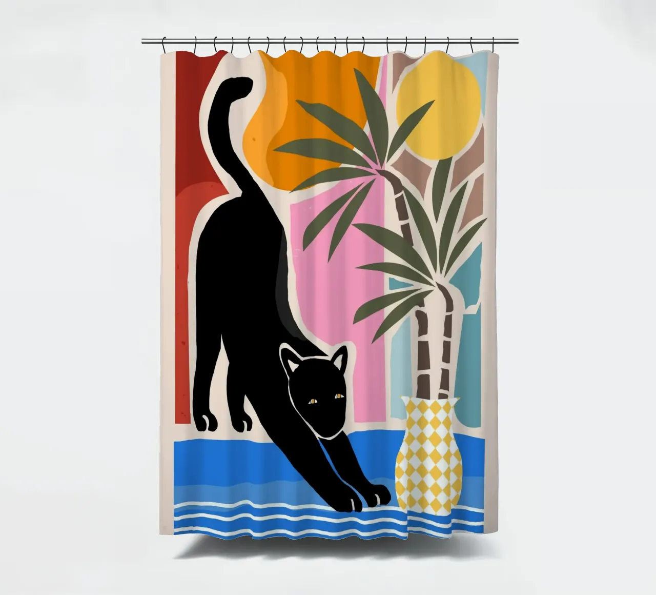 Lazy Days and a Black cat tenda da doccia da mysteriouscoco