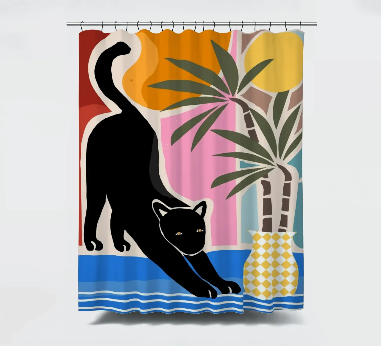 Lazy Days and a Black cat tenda da doccia da mysteriouscoco