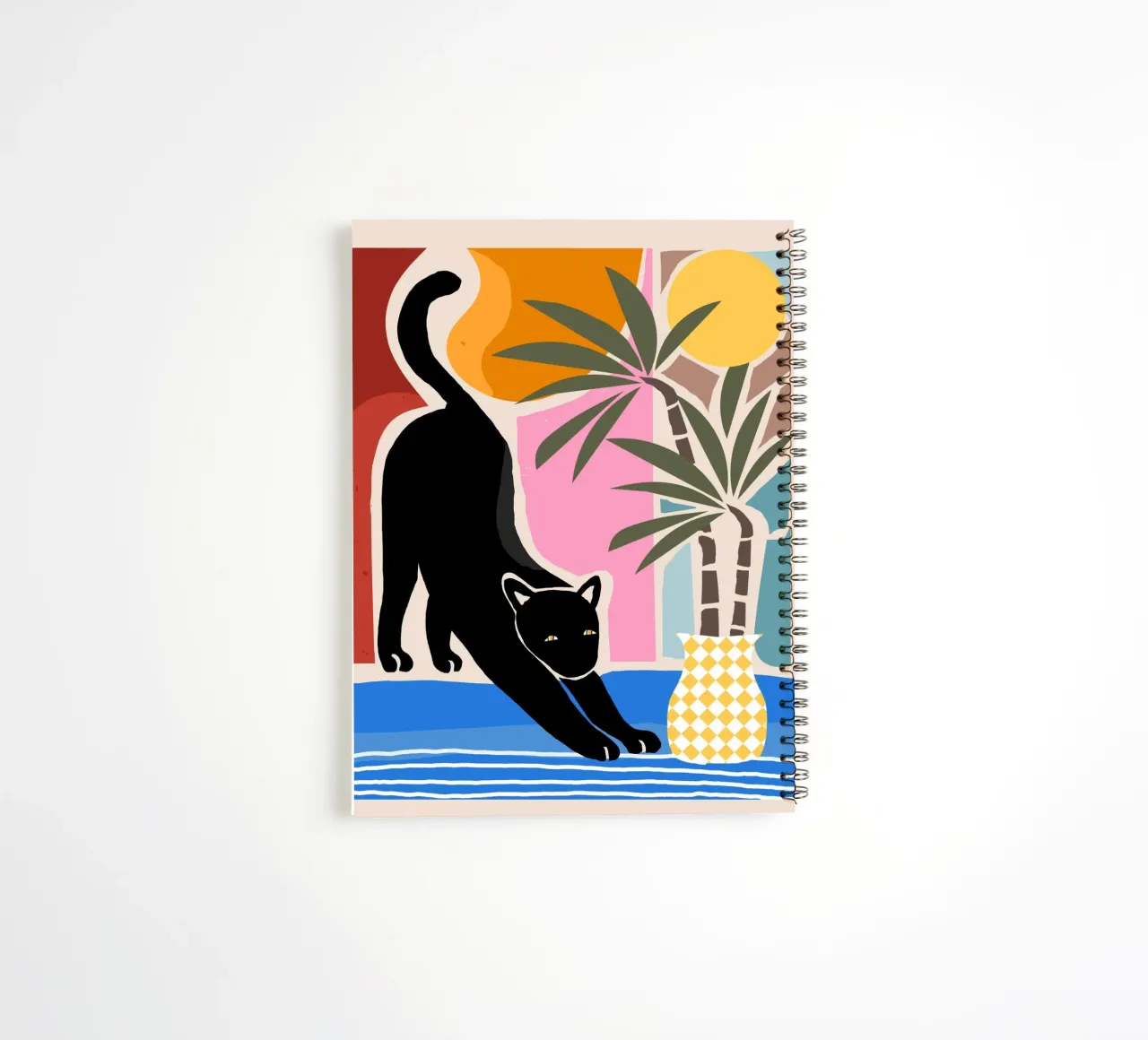 Lazy Days and a Black cat spiral notebook by mysteriouscoco