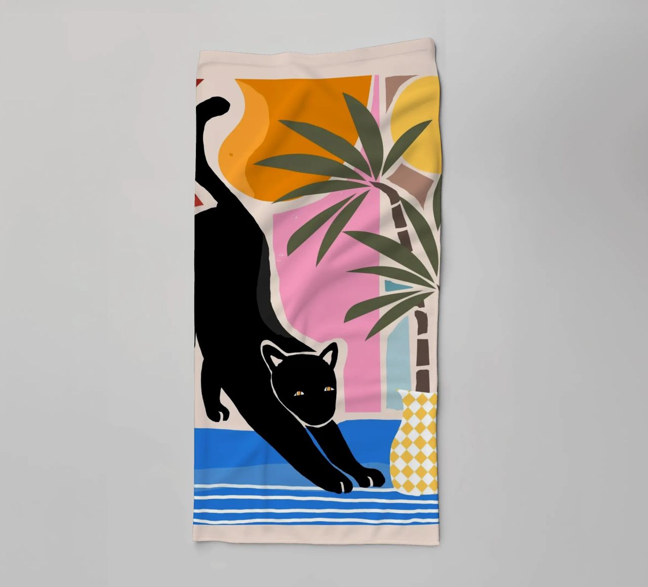 Lazy Days and a Black cat asciugamano da bagno da mysteriouscoco