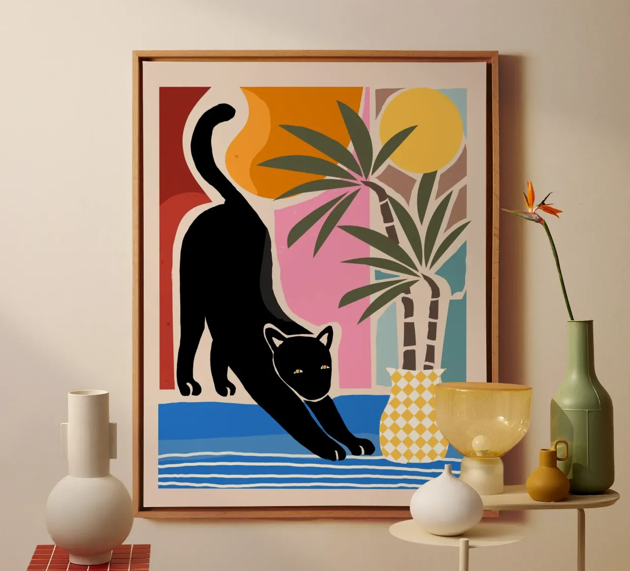 Lazy Days and a Black cat canvas by mysteriouscoco