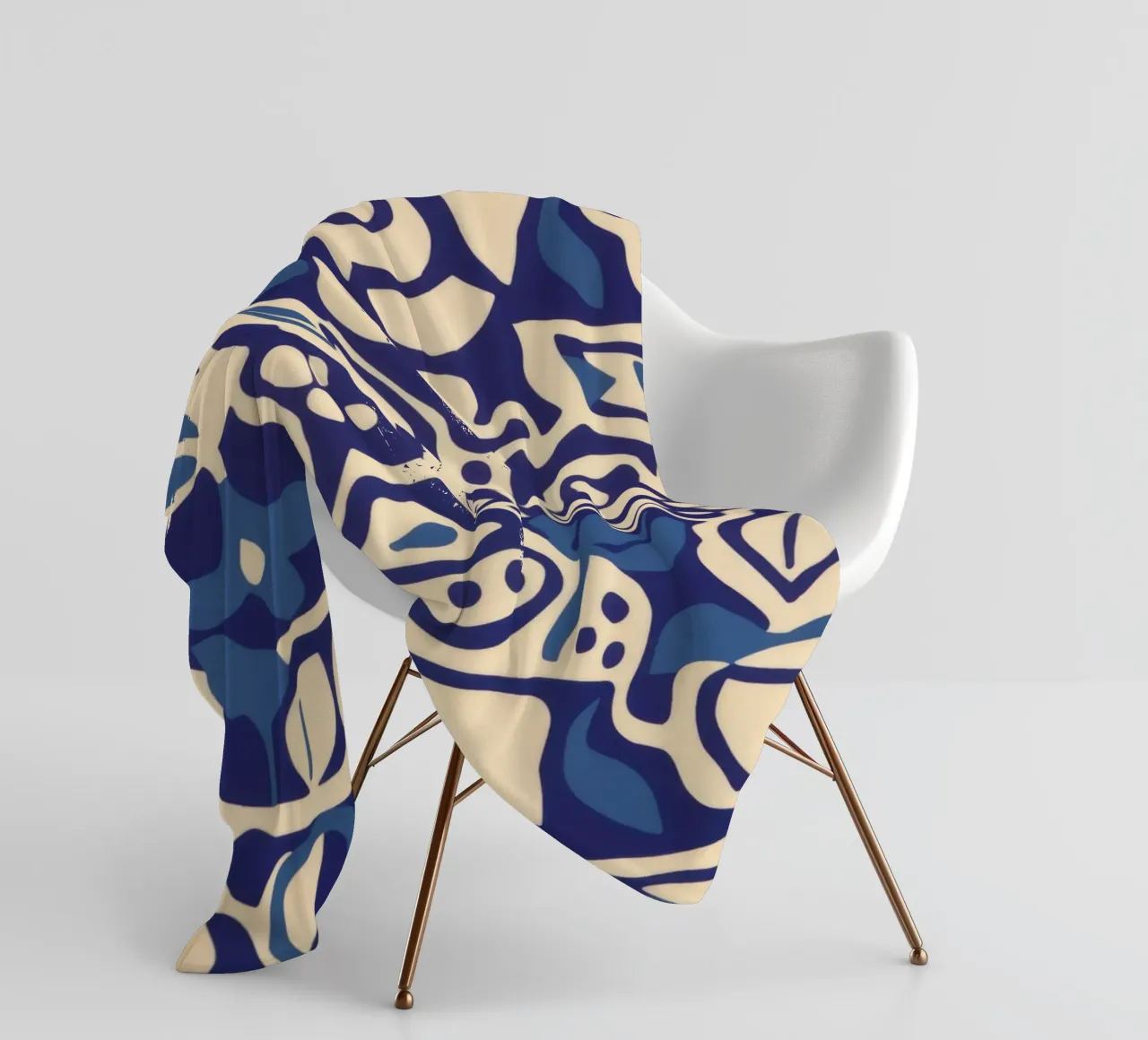 Indigo Tile Dreams coperta in pile da Grande Serene