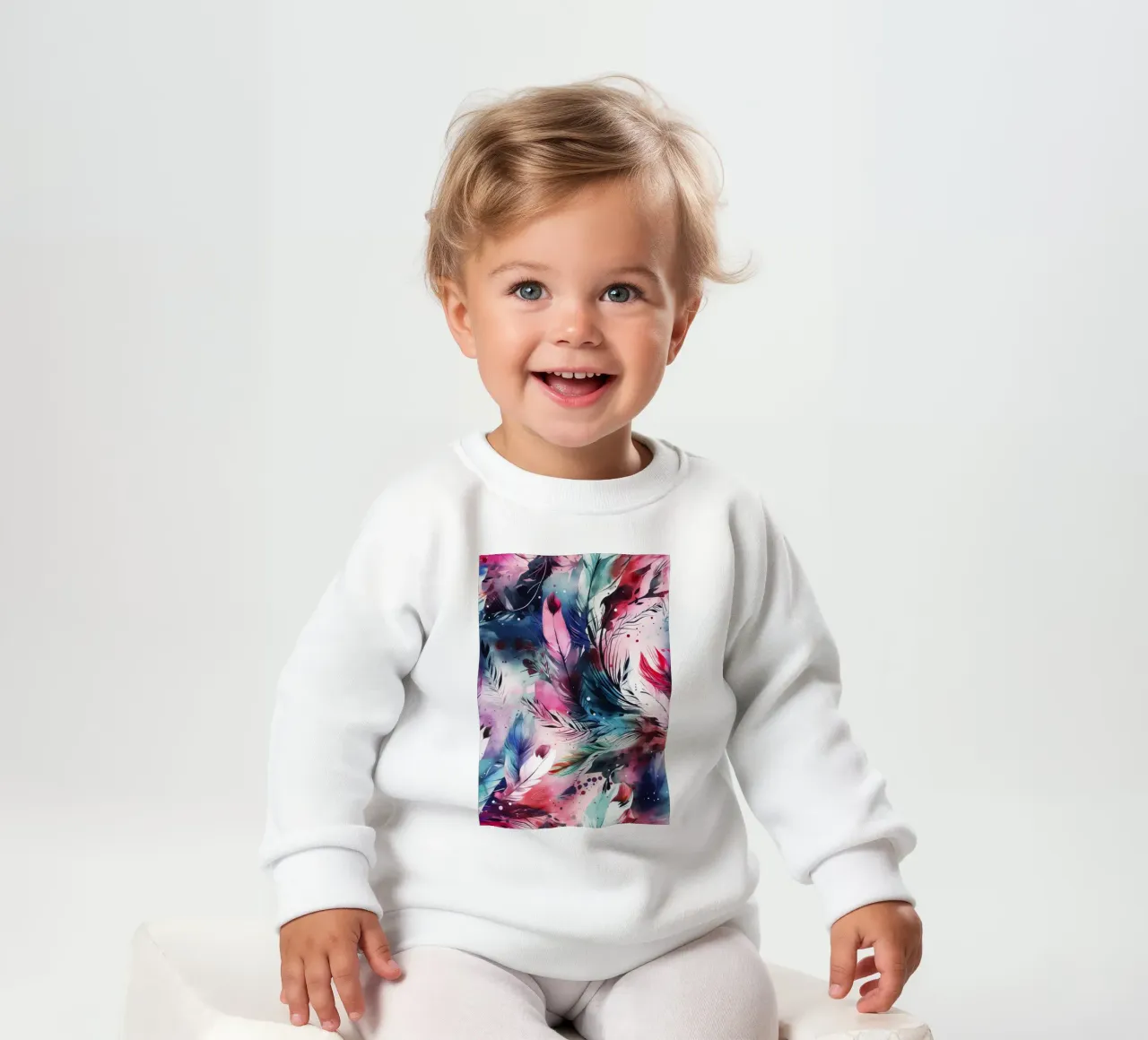 Piume pastello felpa neonato da Lionmixart