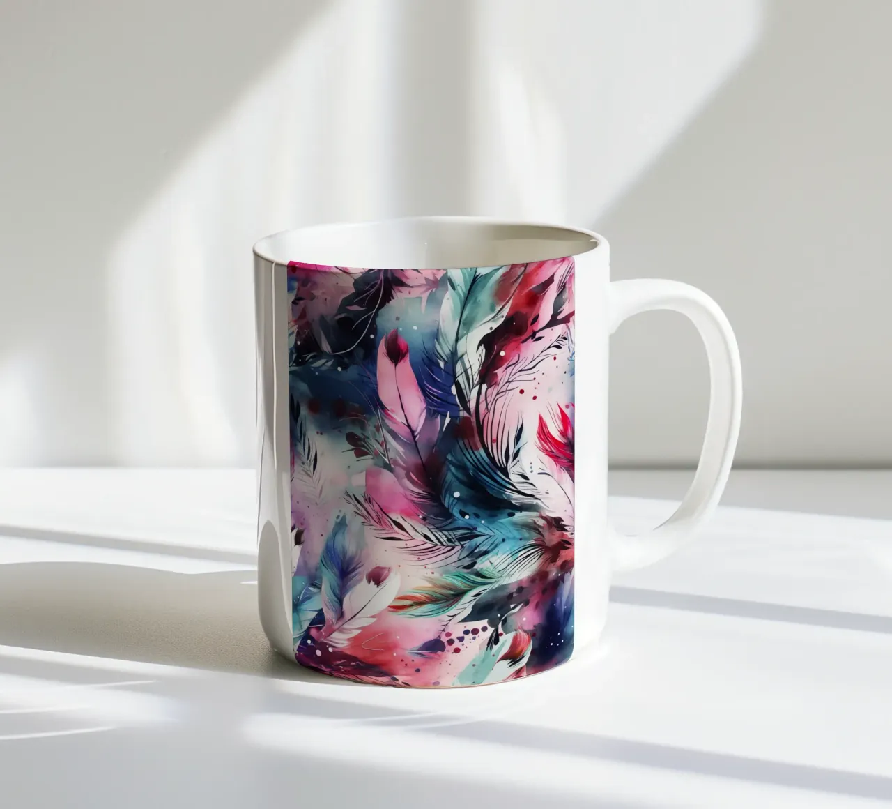 Piume pastello tazza in ceramica da Lionmixart