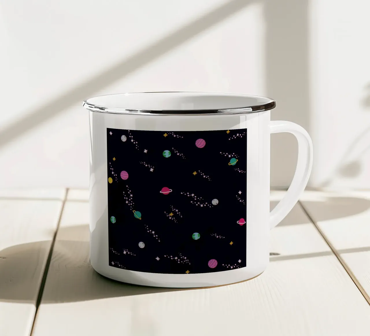 Lost In Space Pattern Emaille Tasse von Tobe Fonseca