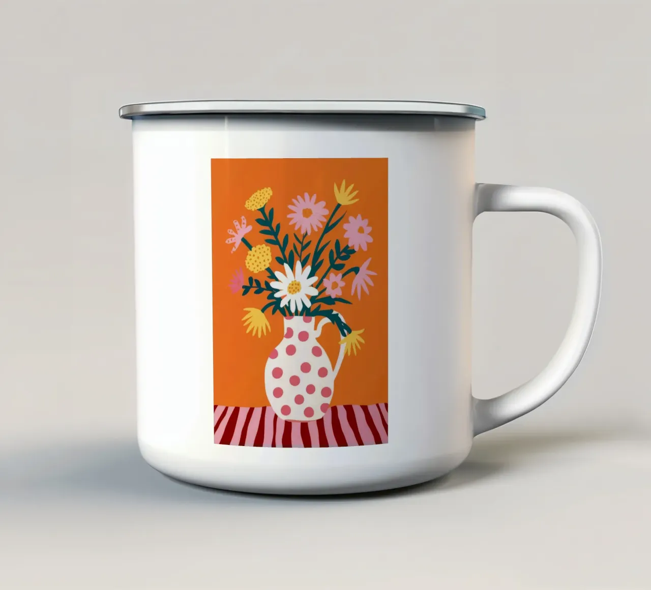 Fiori di gioia a pois tazza in smalto da Grande Serene