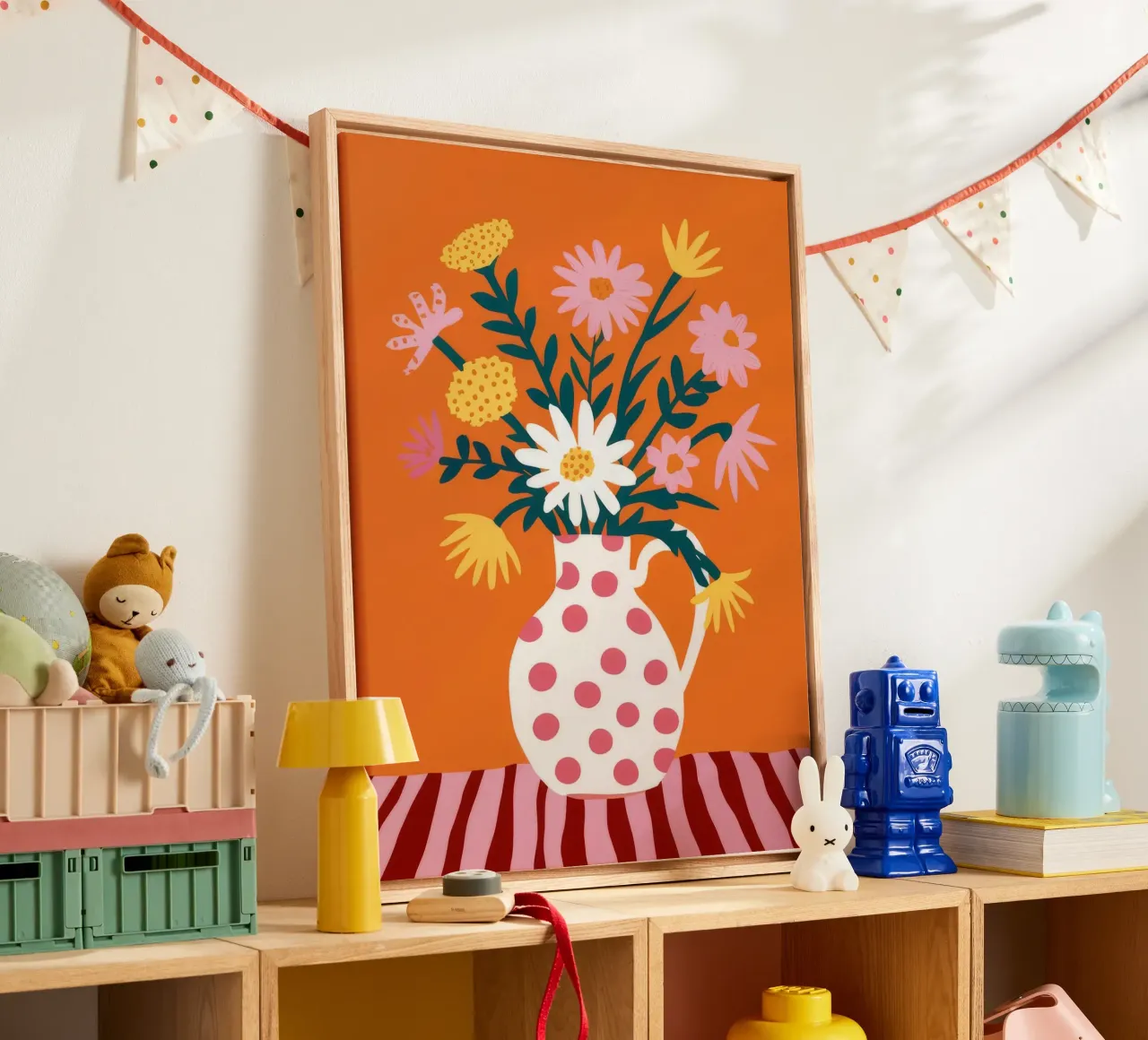 Polka Dot Joyflowers canvas by Grande Serene