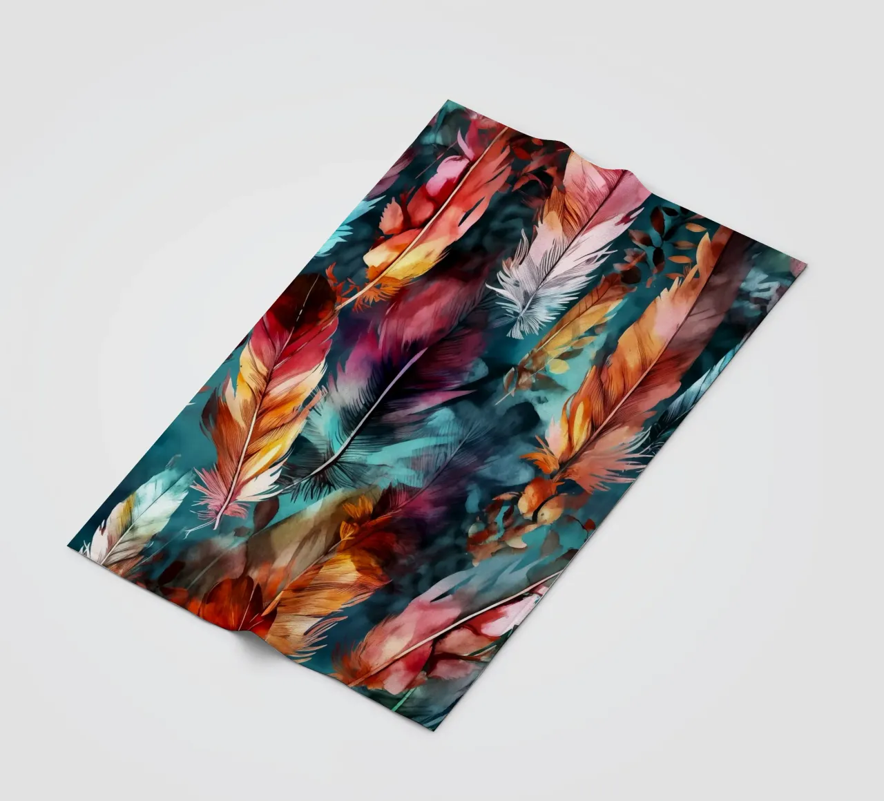 Dunkle Federn Fleecedecke von Lionmixart