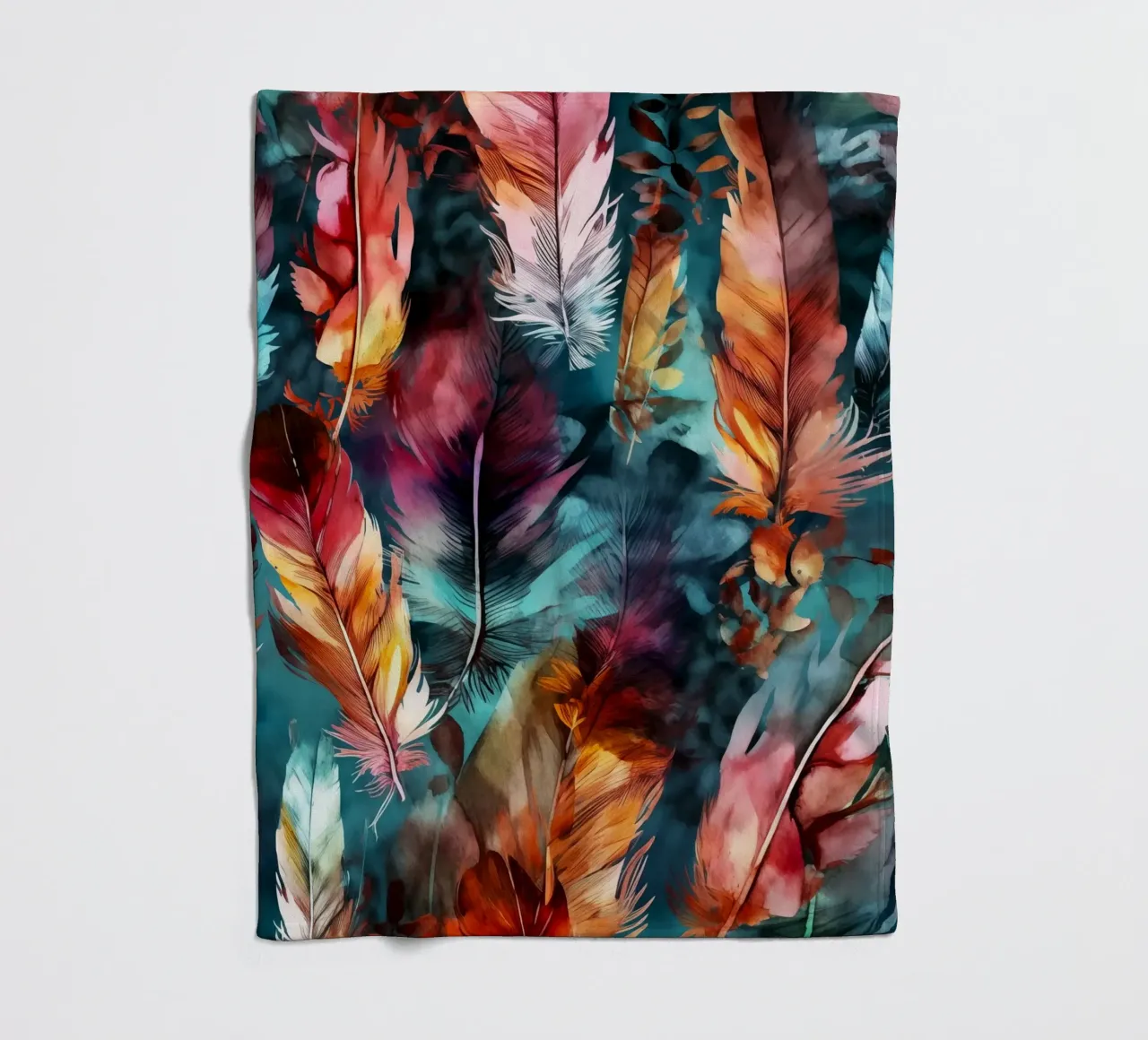 Dunkle Federn Fleecedecke von Lionmixart