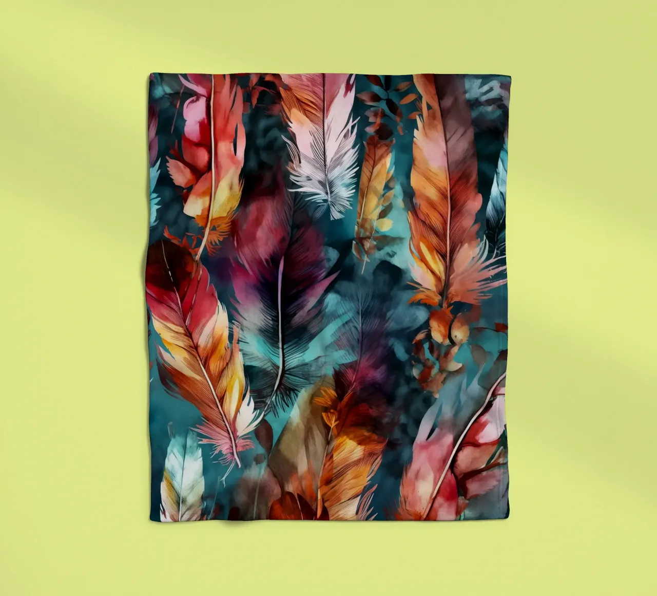 Dunkle Federn Fleecedecke von Lionmixart