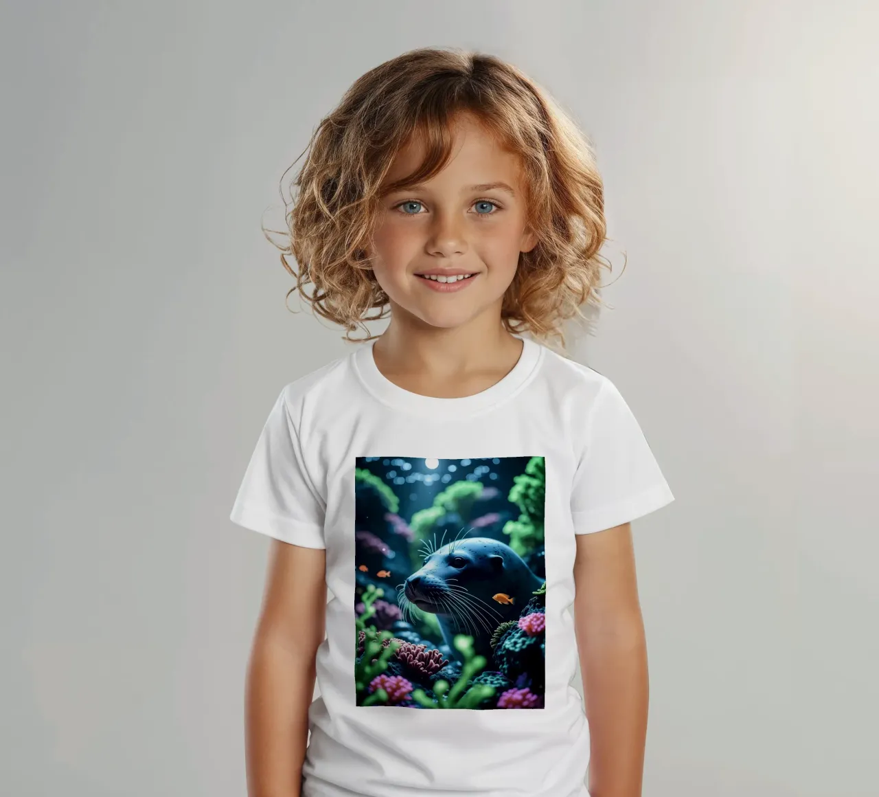 ✨🦭 Siegel ✦ Whiskered Watcher 🌙 Kinder T-Shirt von LUMAQUA STUDIO