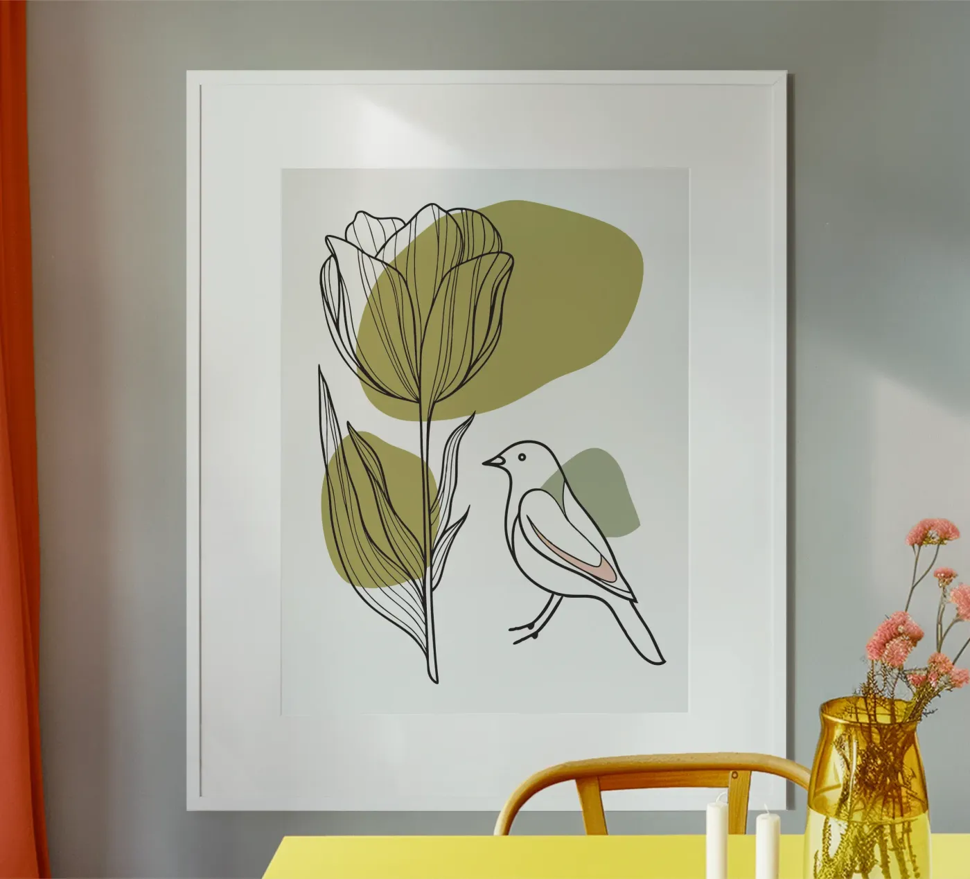 Tulips and Birds poster da RELAXING TOUCH
