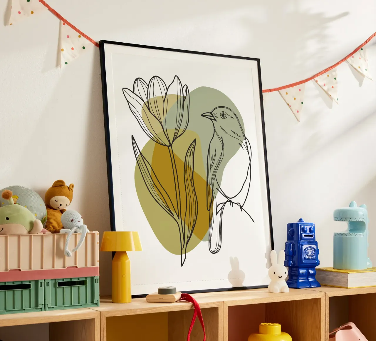 Tulipani e uccelli poster da RELAXING TOUCH