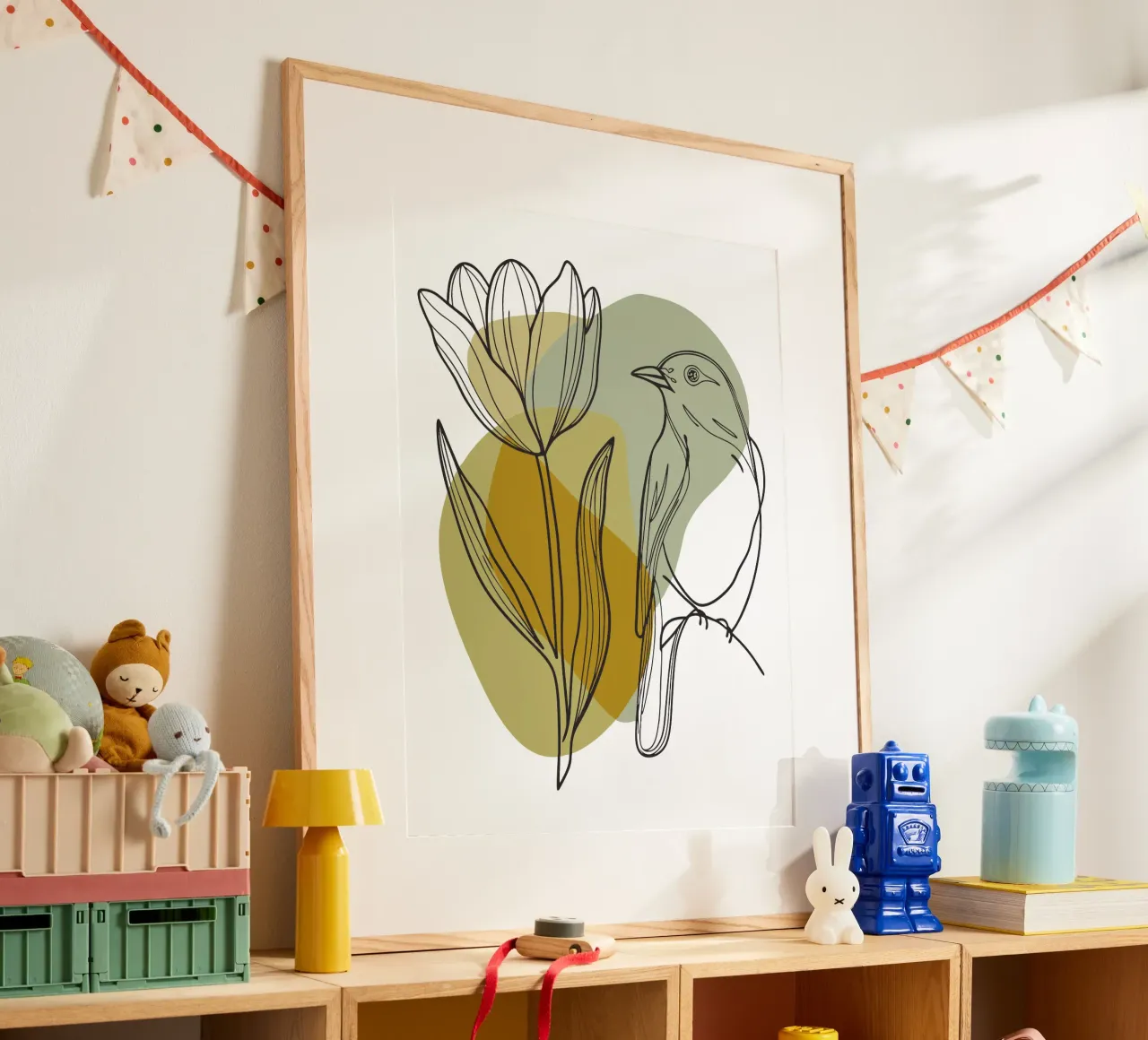 Tulipani e uccelli poster da RELAXING TOUCH