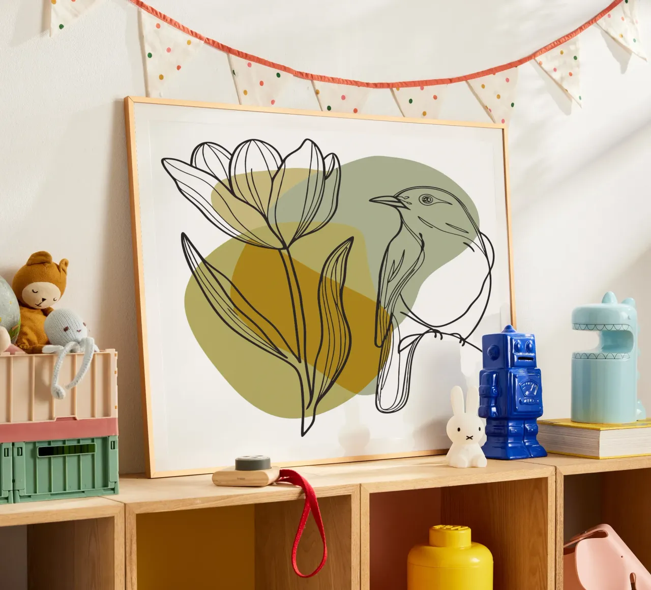 Tulipani e uccelli poster da RELAXING TOUCH