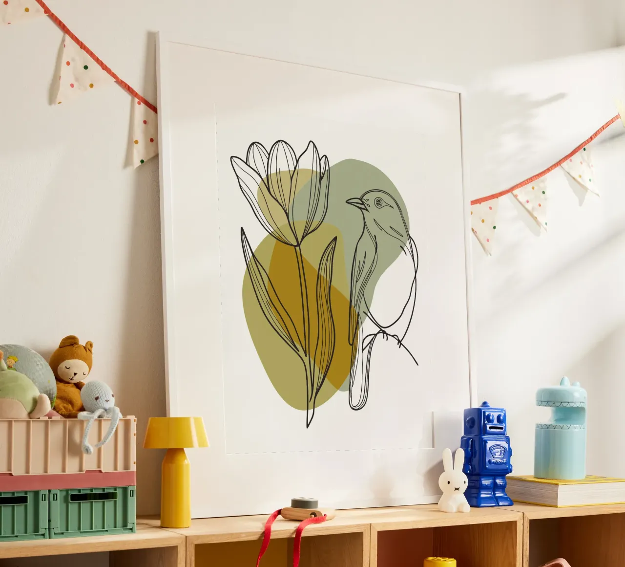 Tulipani e uccelli poster da RELAXING TOUCH