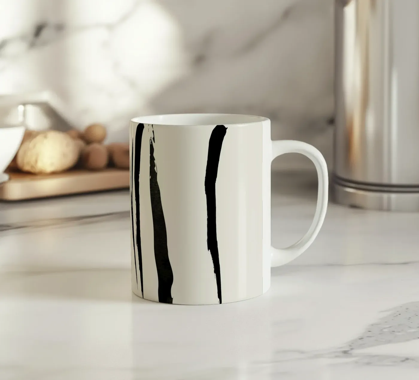 Feathers ceramic mug by Rose Beck Art