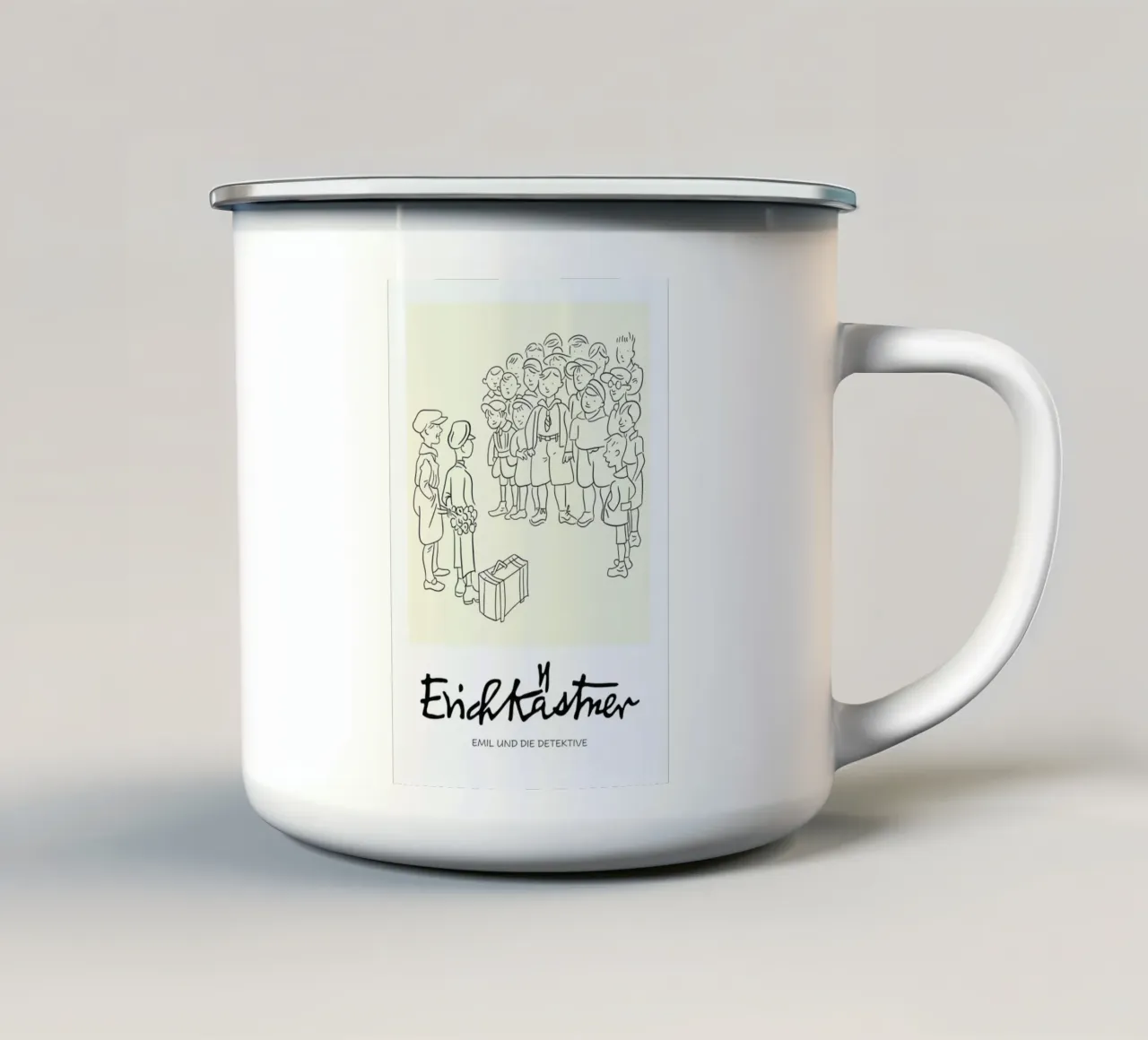 Erich Kästner 3 tazza in smalto da Little Flourishes