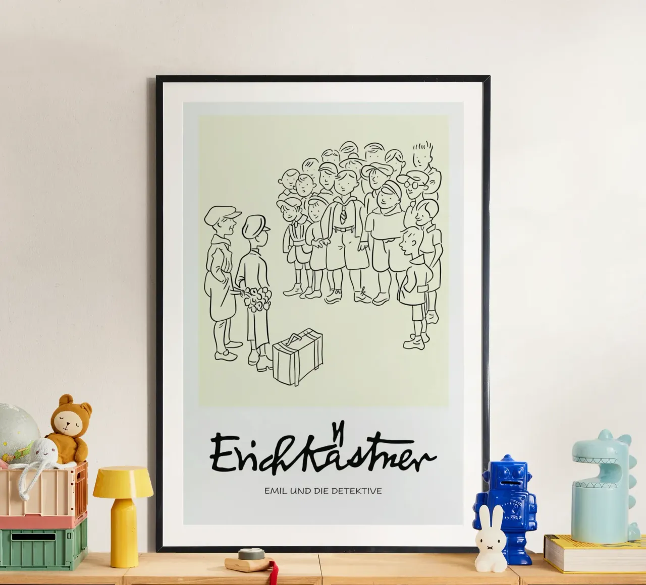 Erich Kästner 3 poster con telaio in plastica da Little Flourishes