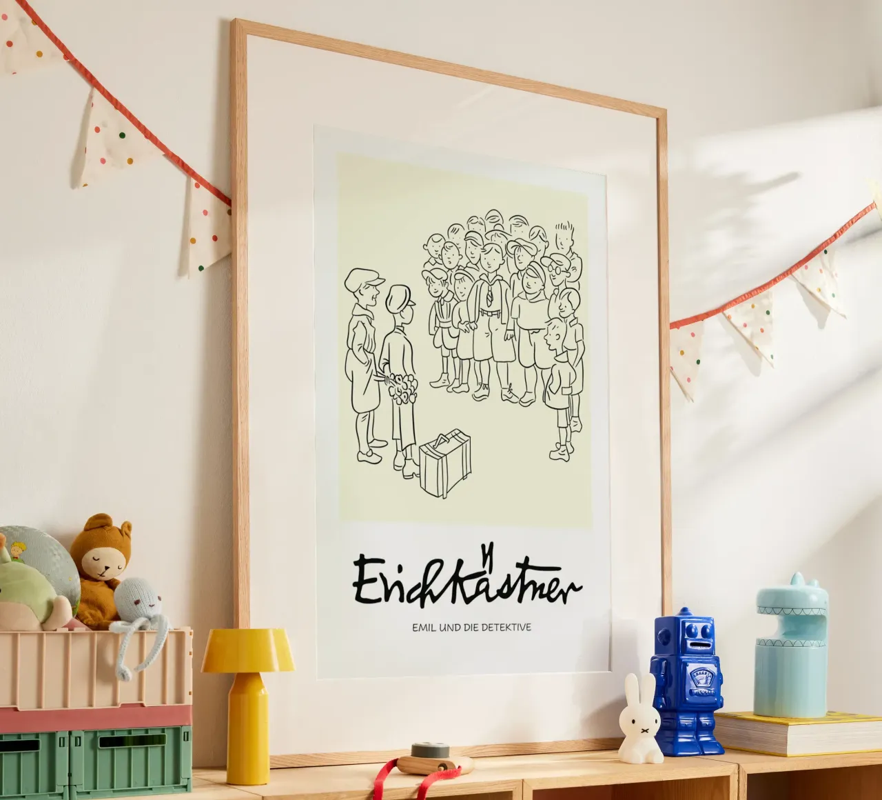 Erich Kästner 3 poster con telaio in plastica da Little Flourishes