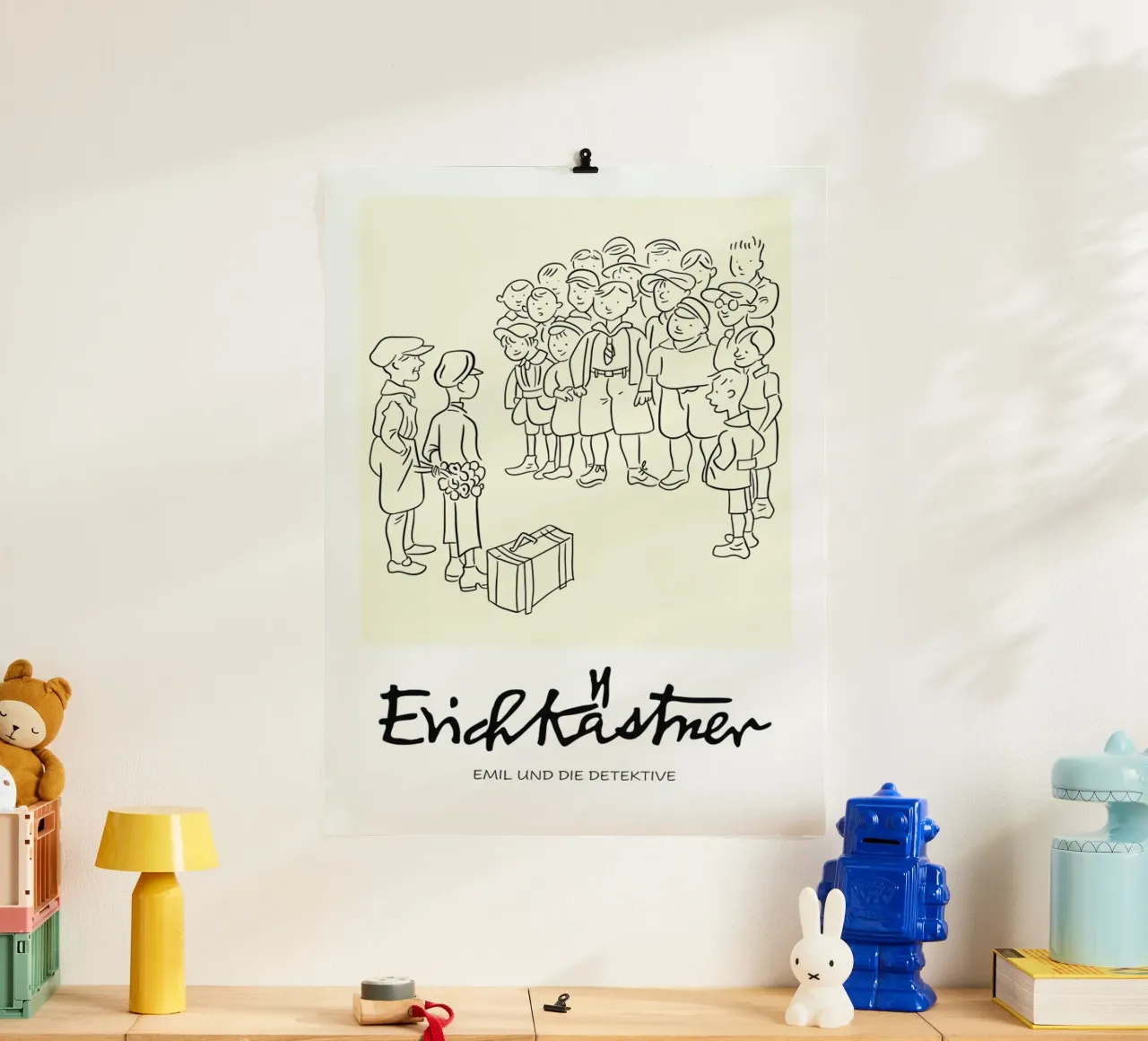 Erich Kästner 3 poster con telaio in plastica da Little Flourishes