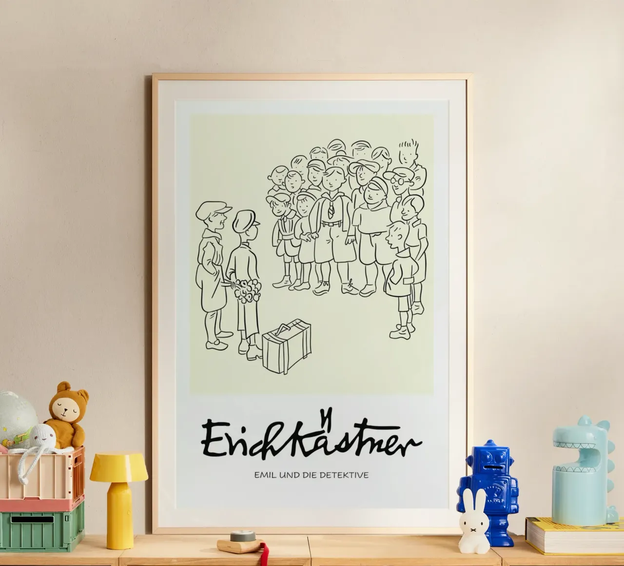 Erich Kästner 3 poster con telaio in plastica da Little Flourishes