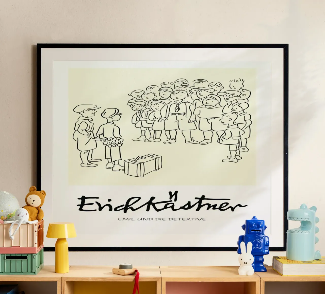 Erich Kästner 3 poster con telaio in plastica da Little Flourishes