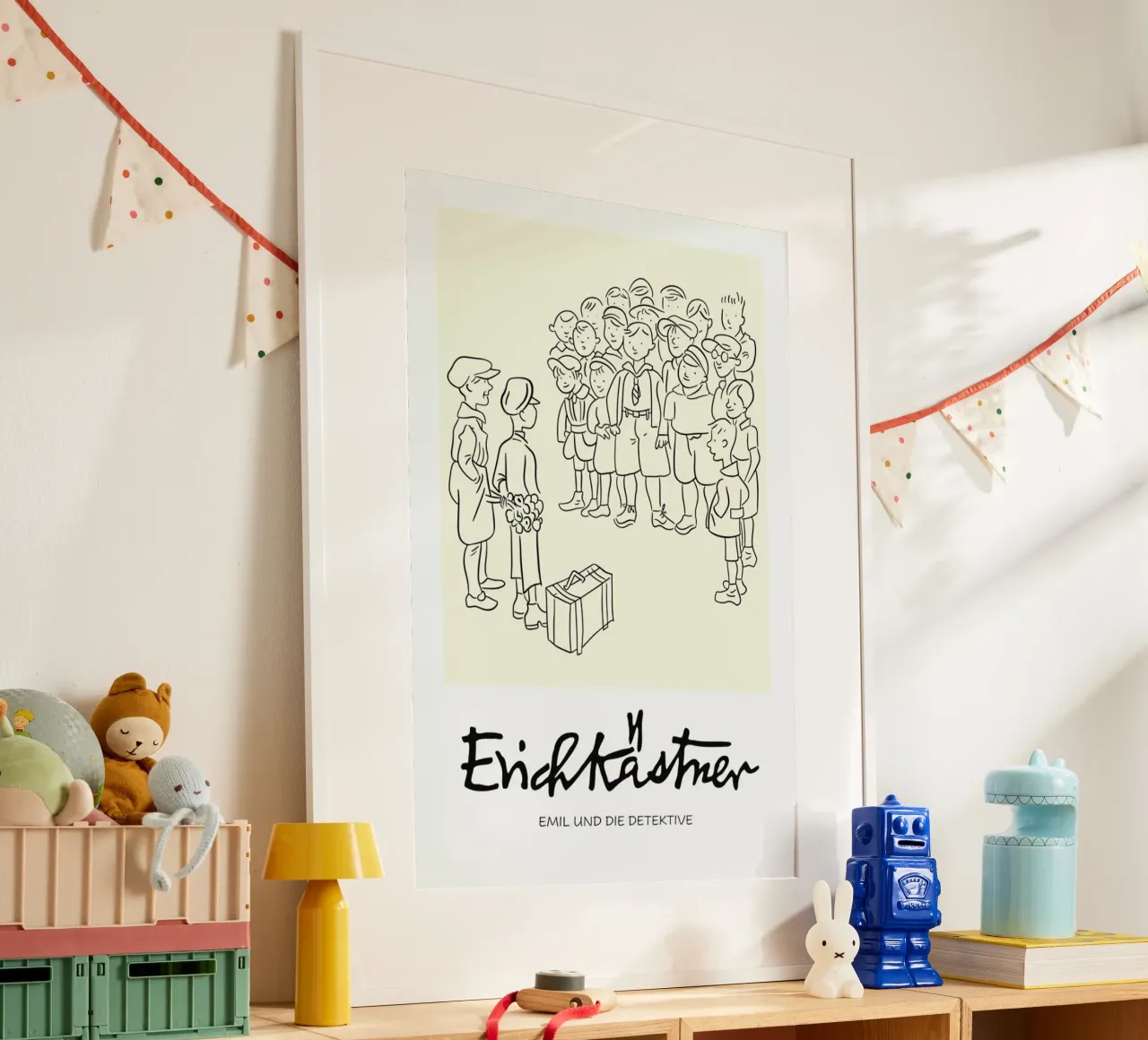 Erich Kästner 3 poster con telaio in plastica da Little Flourishes